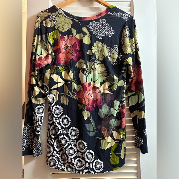 Johnny Was SIERRA floral Mixed Print Long Sleeve Tunic Top | Size M - Picture 6 of 6